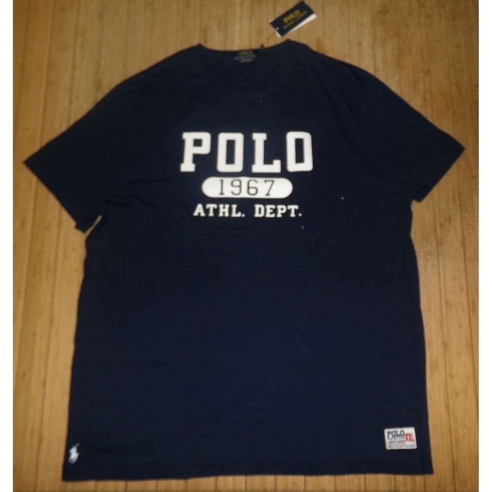 Polo Ralph Lauren Mens LRG Custom Slim Fit Graphic T-Shirt Navy Blue NWT